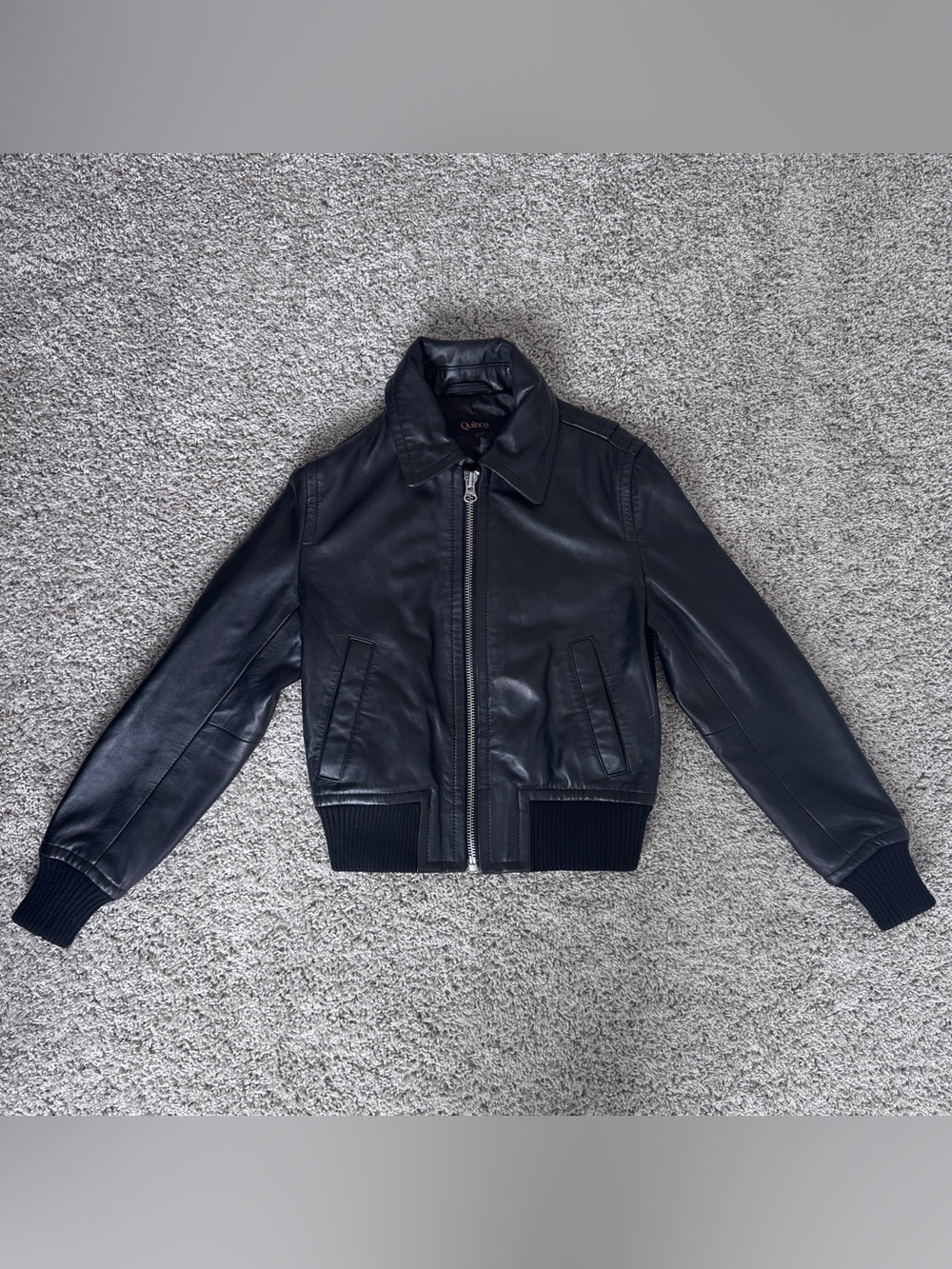 Quince 100% Washed Sheep Leather Bomber Jacket